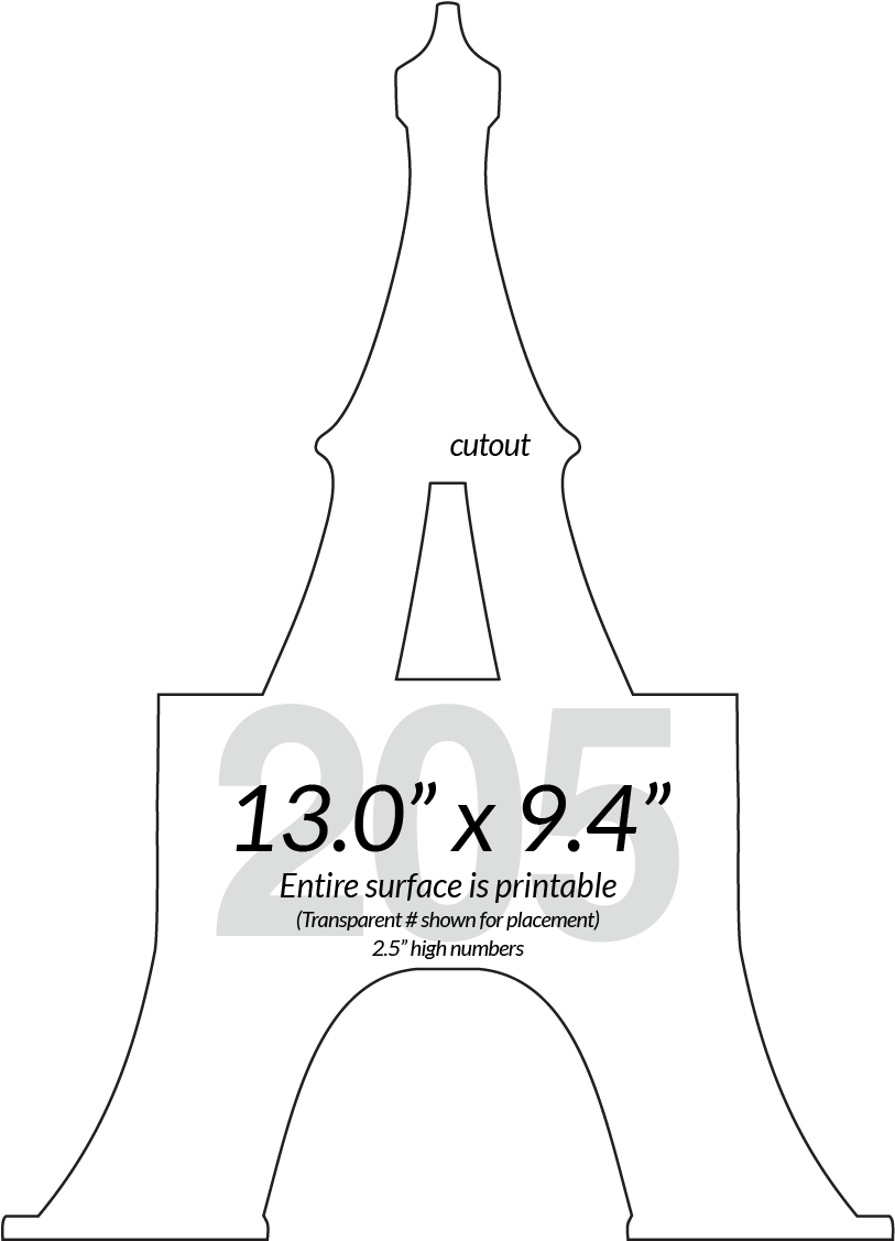 Eiffel Tower Shaped Numbered Paddles Hand Fans 1 - Line Art (812x1200), Png Download