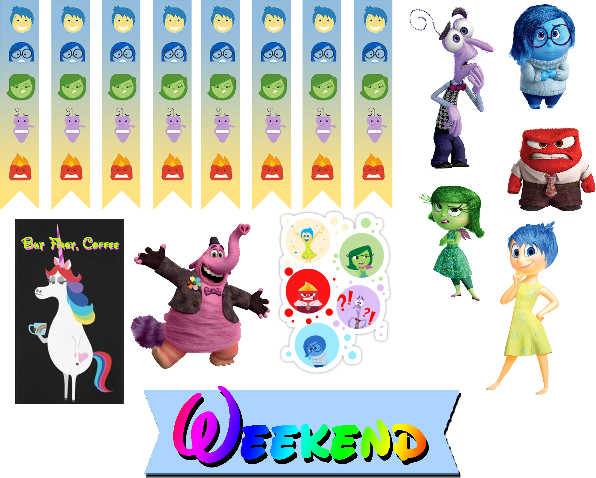 "sticker Kit" Inside Out Decore Sheet Sticker - Inside Out Sticker Printable (2077x1729), Png Download
