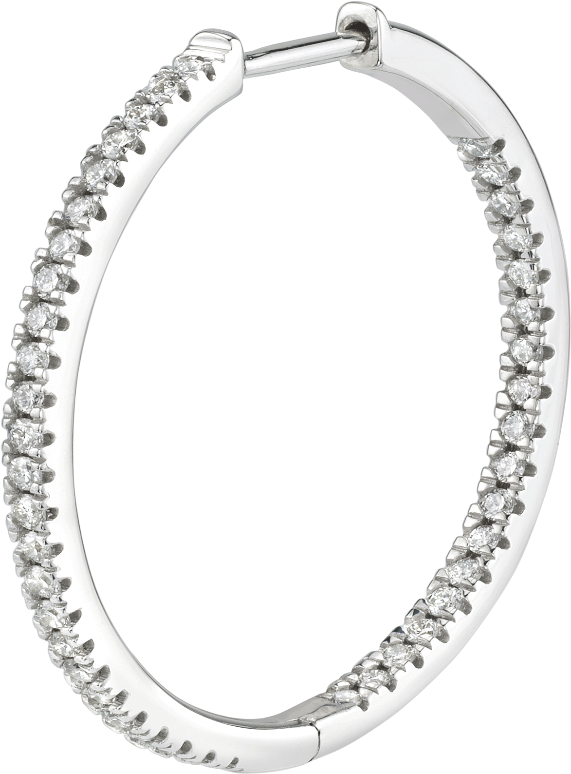 Large Diamond Inside Out Hoop Earring - Earrings (1800x1800), Png Download