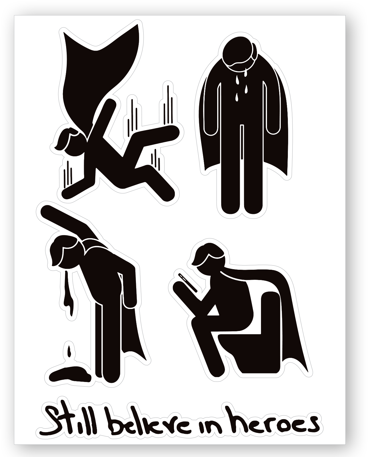 Superhero Sticker Sheet $5 - Walk Clipart (1600x1600), Png Download