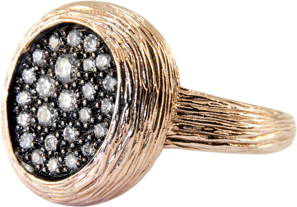 14k Rose Gold And Diamond Bird Nest Ring - Engagement Ring (1500x1500), Png Download