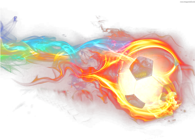Ball Fire Wallpaper Neon Lighting Soccer Clipart - Ball In Fire Png (650x520), Png Download