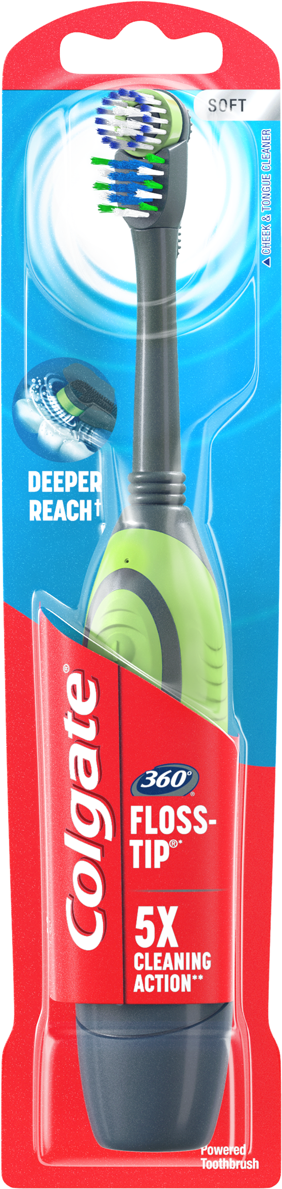 Colgate Total Advanced Floss-tip Battery Powered Toothbrush, - Battery Powered Toothbrush (2500x2500), Png Download