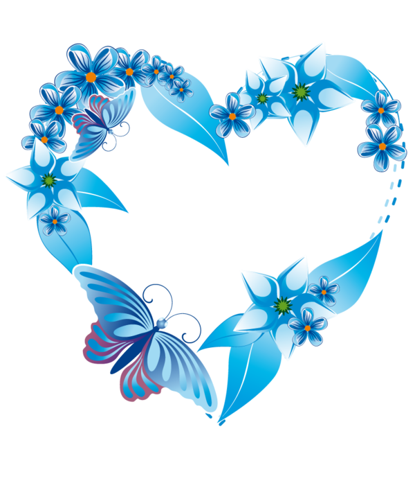Coeur Bleu Png - Blue Wedding Frame Png (600x694), Png Download
