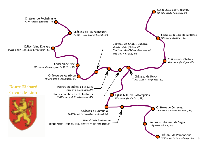 Route-richardcoeurdelion - Route Richard Coeur De Lion (721x519), Png Download