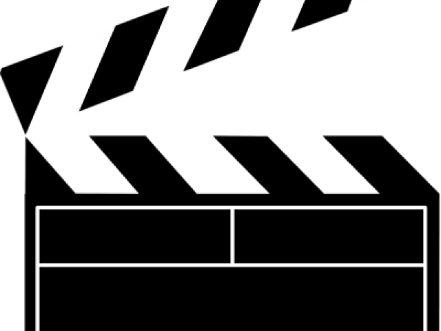 Clapperboard Clipart Movie Action Thing - Movie Clipart Black And White (640x480), Png Download