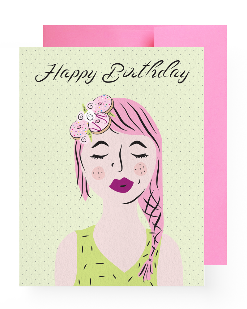 Donut Crown Birthday - Greeting Card (799x1000), Png Download