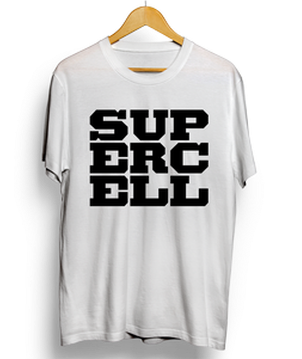 Kaos Supercell Coc Clash Of Clans Logo Putih Sablon - Active Shirt (700x700), Png Download