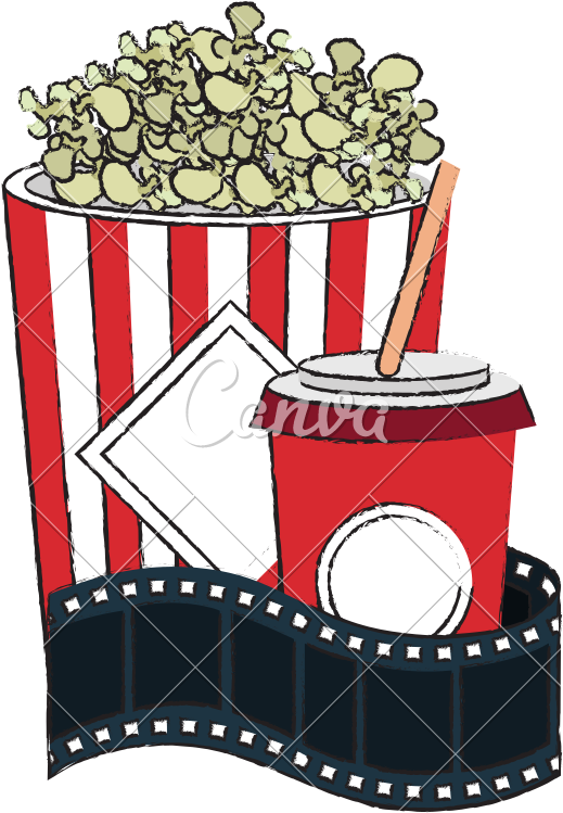 Pop Corn With Tape (800x800), Png Download