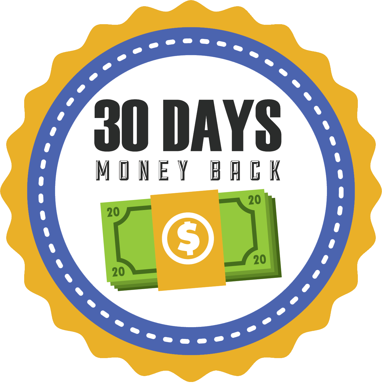 30-day 100% Money Back Guarantee - Vector Graphics (1296x1312), Png Download