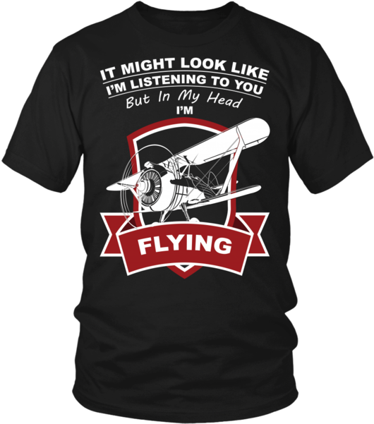 Limited Edition "in My Head I'm Flying" Biplane T-shirt - Pisces T Shirt (600x600), Png Download