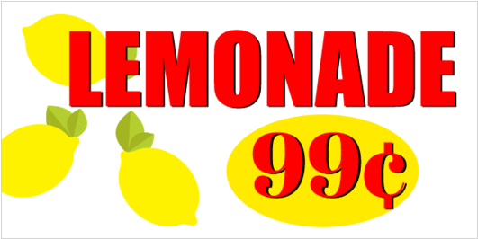 Basic Vinyl 99 Cent Lemonade Stand Banner - Spiderweb Shade (560x560), Png Download