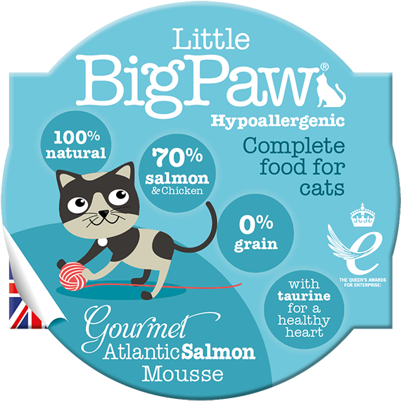 Gourmet Atlantic Salmon Mousse For Cats - Little Big Paws Cat Food (595x595), Png Download