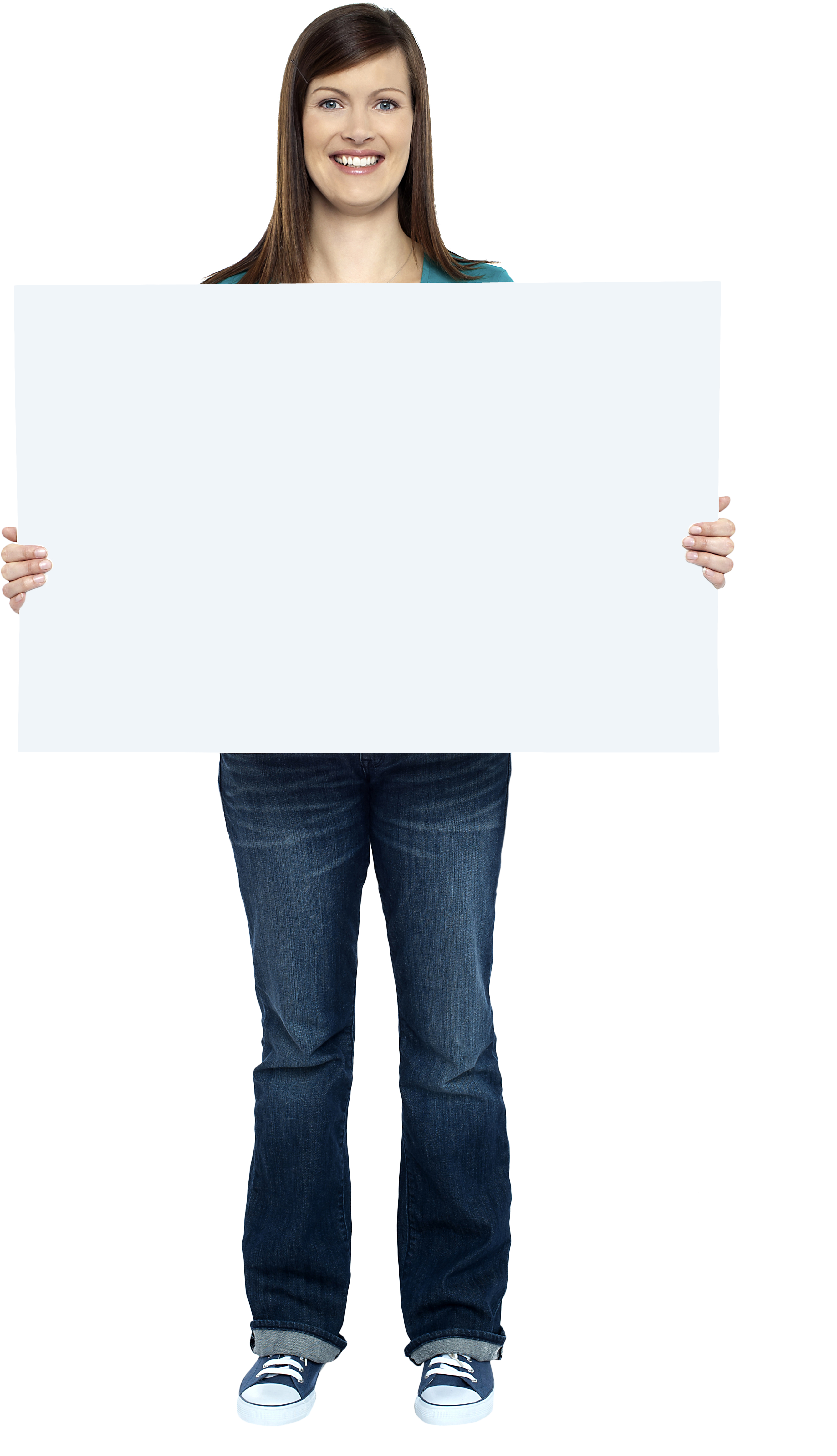 Girl Holding Banner - Girl (3200x4809), Png Download