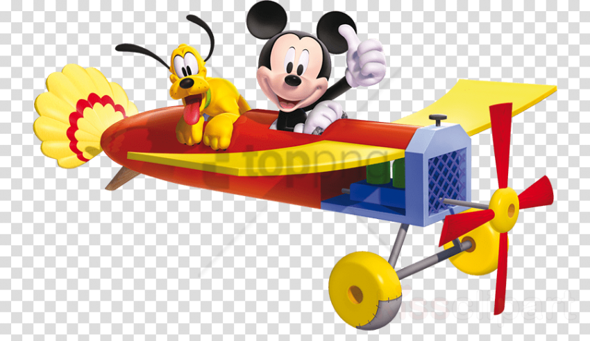 Free Png Mickey Mouse In Airplane Png Image With Transparent - Mickey Mouse In Airplane (850x492), Png Download