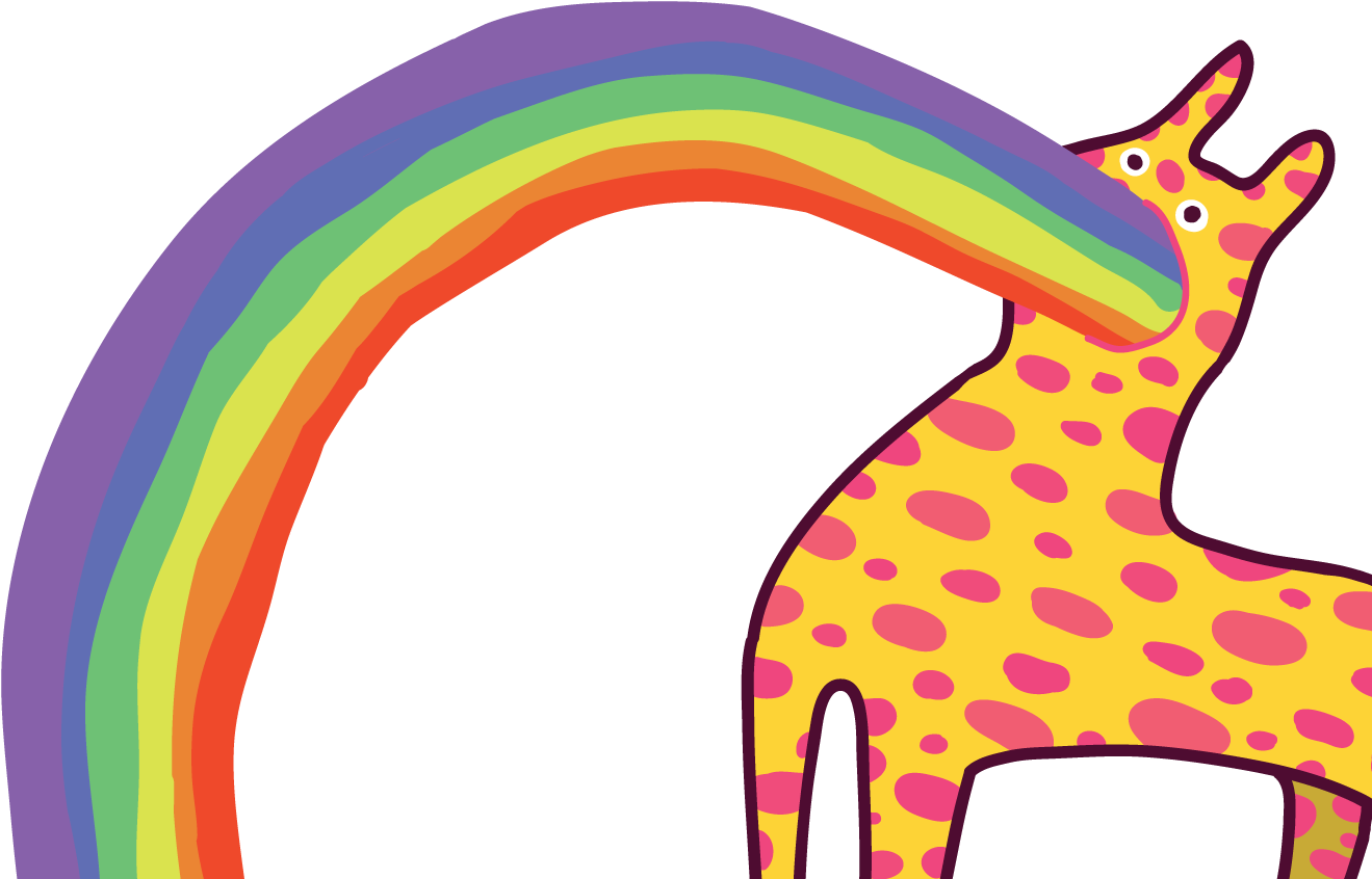 Rainbow Adobe Illustrator Drawing Vector Illustration - Giraffe (1371x1029), Png Download