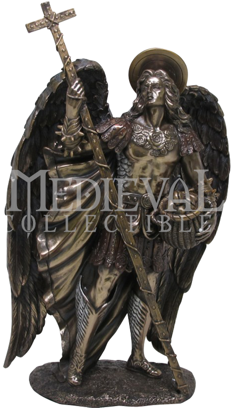 Saint Barachiel Angel Statue From Medieval Collectables - Angel Cross Staff (850x850), Png Download
