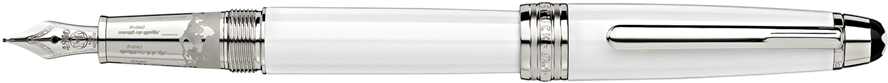 Mont Blanc White Fountain Pen - Cylinder (890x364), Png Download