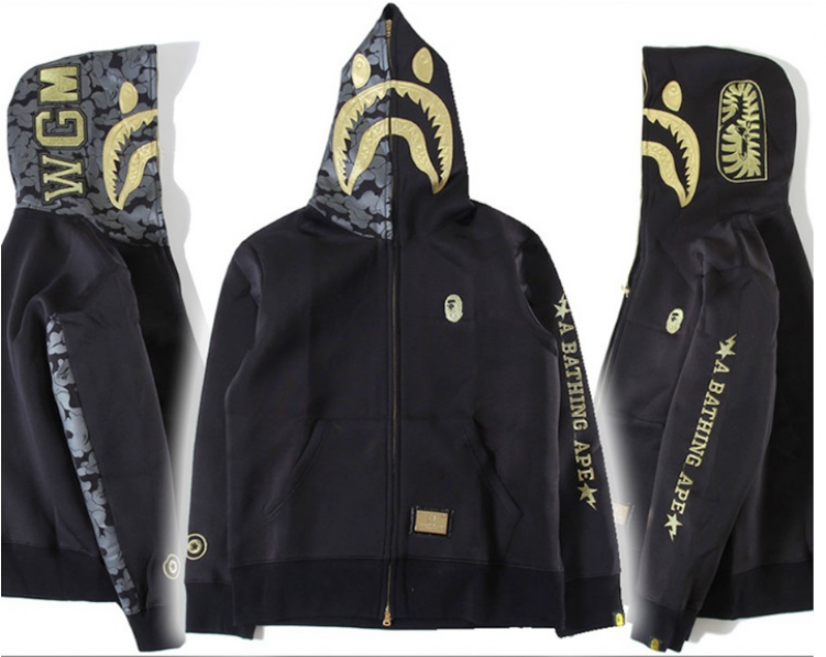 Bape-12191527 Men's Jacket Hoodie Coat Mixed Colors - Áo Khoác Cá Mập (750x750), Png Download