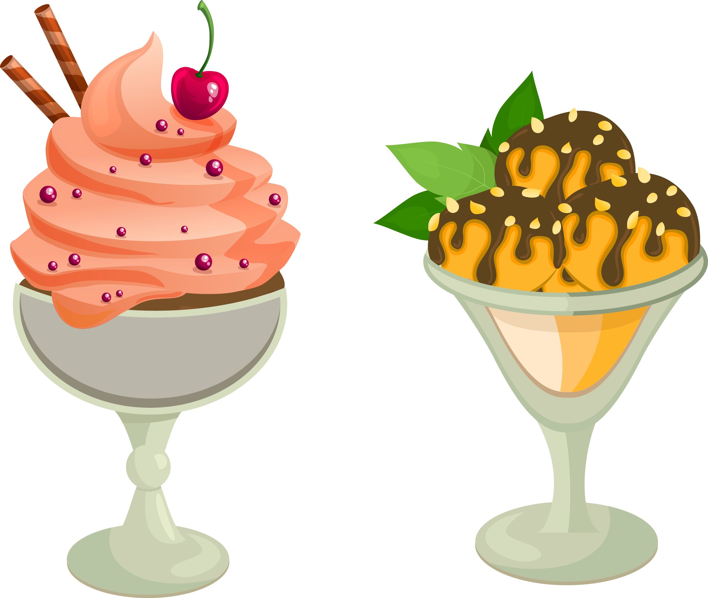 Ice Cream Cone Milkshake Sundae - Ice Cream (2302x1943), Png Download