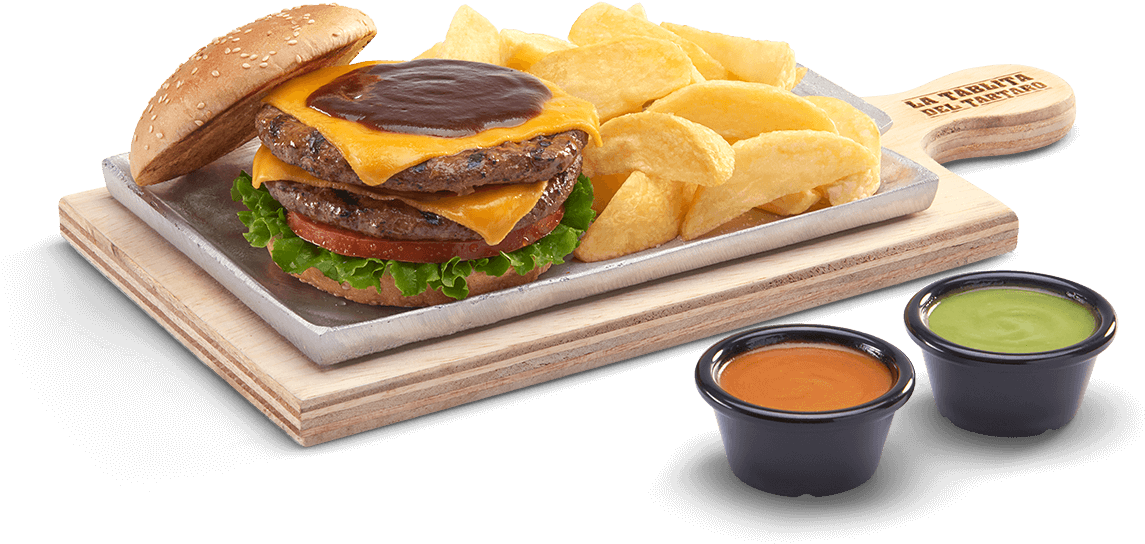 Hamburguesa A La Parrilla - Tablita Del Tartaro Platos (1200x801), Png Download