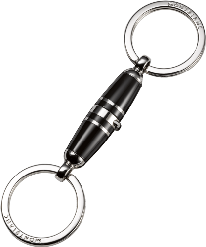 Meisterstück Key Fob Double Ring Metal/resin Black - Keychain (900x1200), Png Download