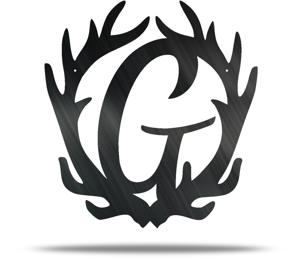 Antler Initial Personizable Steel Wall Sign - Emblem (1024x1024), Png Download