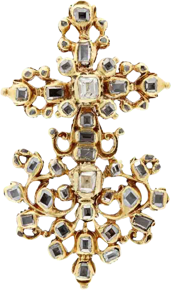 Antique 17th Century Diamonds, 18 Karat Gold Cross - Cross (946x946), Png Download