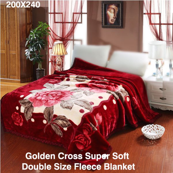 Golden Cross Super Soft Double Size Fleece Blanket Double Layer
