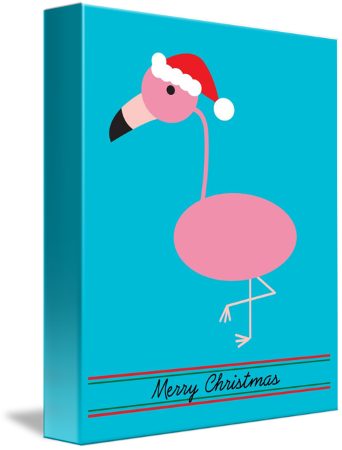 Merry Christmas Pink Flamingos - Illustration (494x650), Png Download
