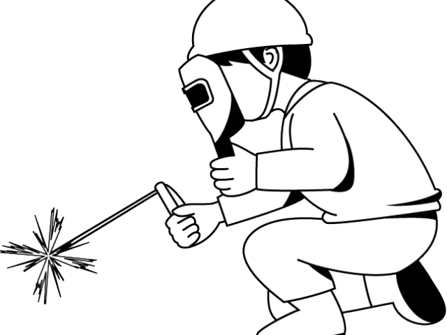 Welding Clipart Millwright - Welder Black And White Clipart (640x480), Png Download