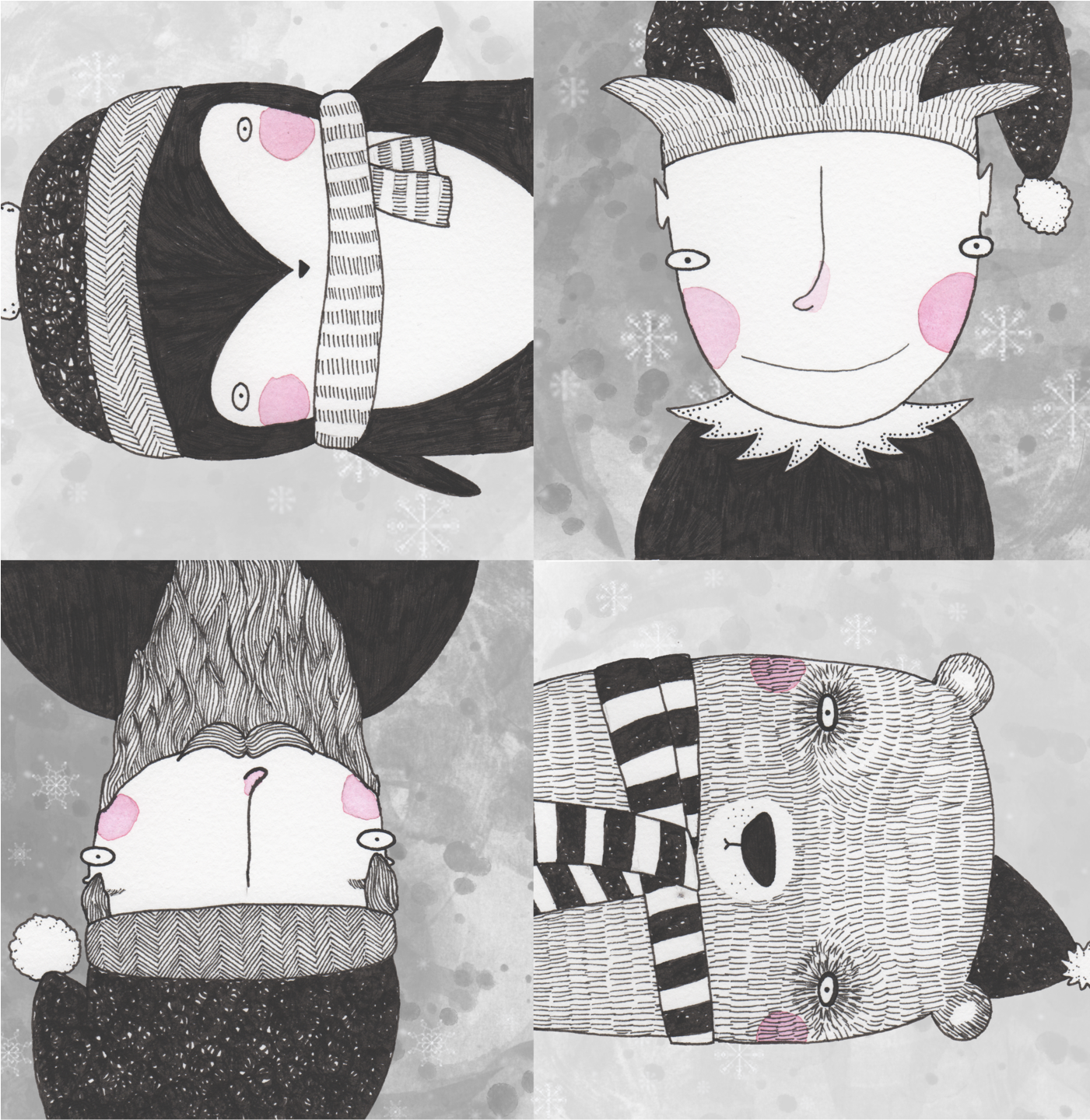 Santa Buddies - Illustration (1400x2164), Png Download