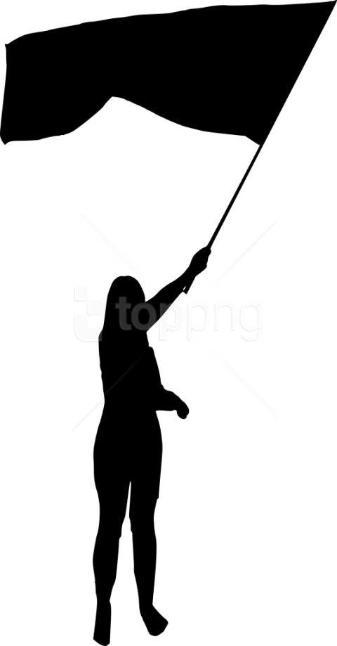 Free Png Person With Flag Silhouette Png - Silhouette (480x919), Png Download