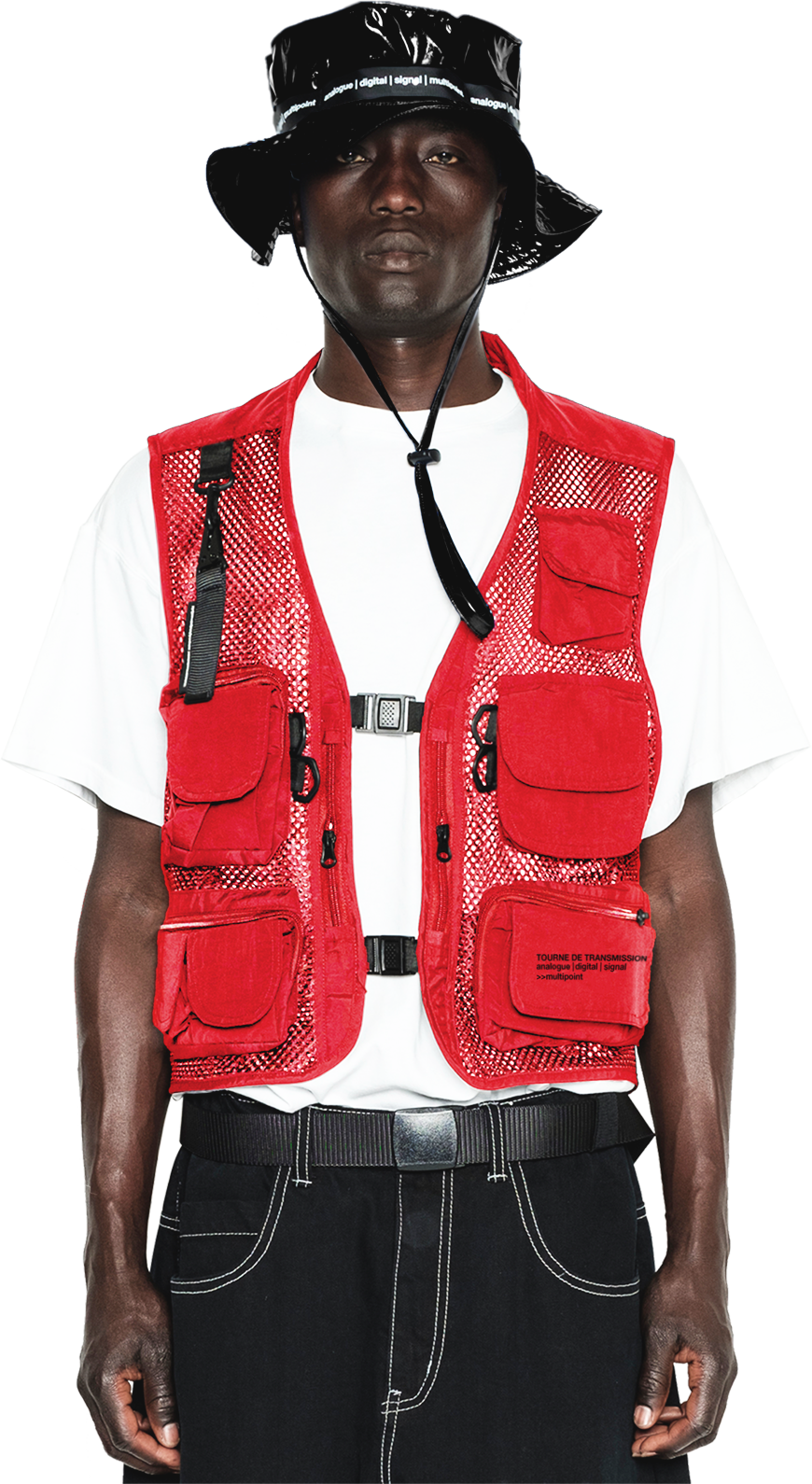 Multipoint Tactical Vest -red / Black - Tactical Vest Streetwear (870x1590), Png Download