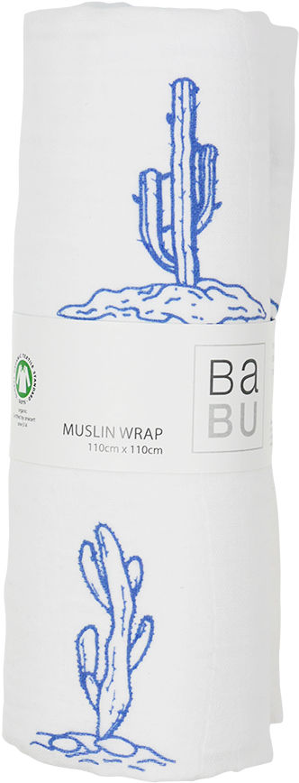 Muslin Wrap Cactus Blue - Tissue Paper (644x878), Png Download