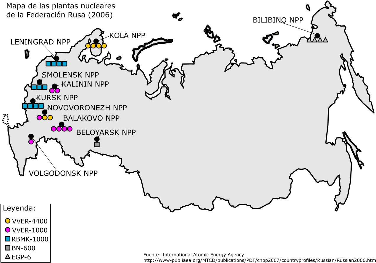 Mapa De Las Plantas Nucleares En La Federación Rusa - Mapa De La Economía De Rusia (1280x905), Png Download