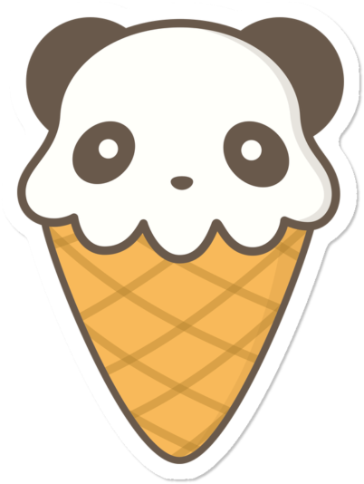 Kawaii Cute Ice Cream Panda - Cuteness (650x650), Png Download