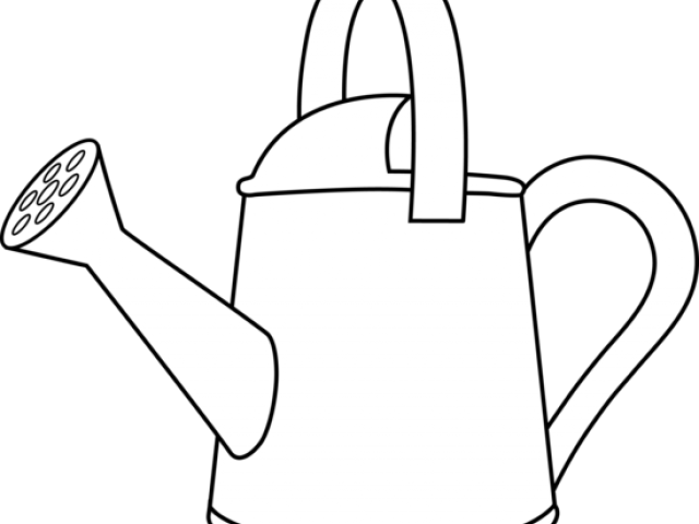 Watering Can Clipart Garden - Water Pot Outline (640x480), Png Download