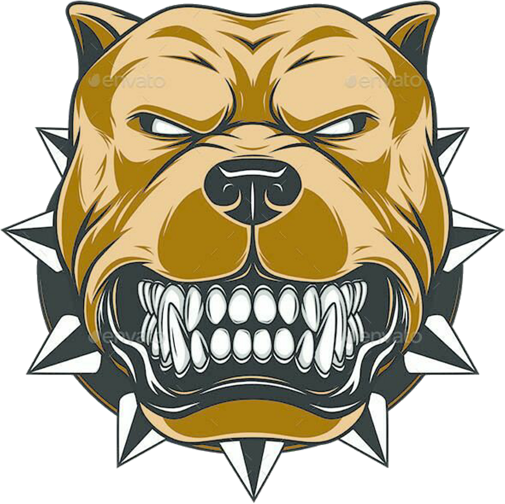 #pitbull #dog #bad #mal #cão #cachorro #cartoon #desenho - Angry Pitbull (1024x1074), Png Download