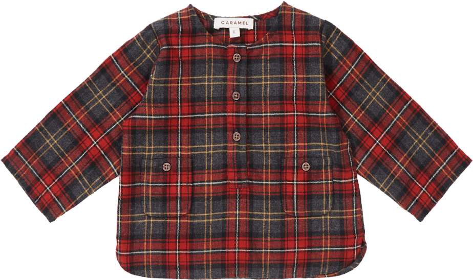 Caramel Baby And Child Deer Red Baby Shirt - Plaid (1000x1000), Png Download