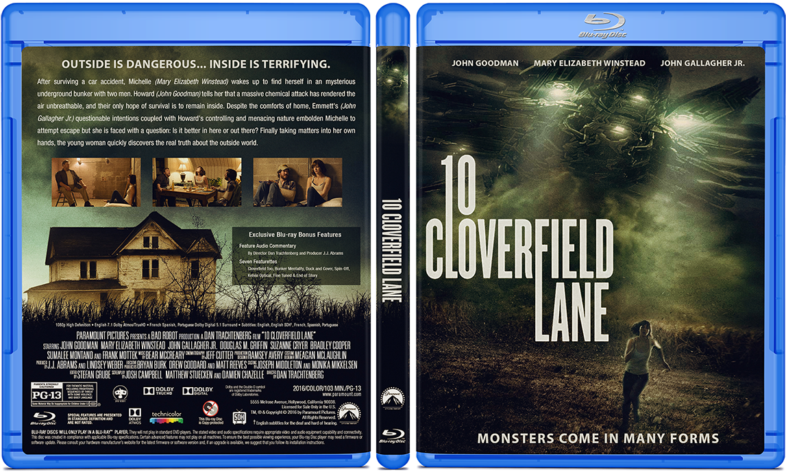 10 Cloverfield Lane Blu Ray Cover (1200x771), Png Download