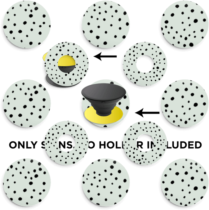 Black Dots On Green Skin Phone Holder - Polka Dot (800x800), Png Download