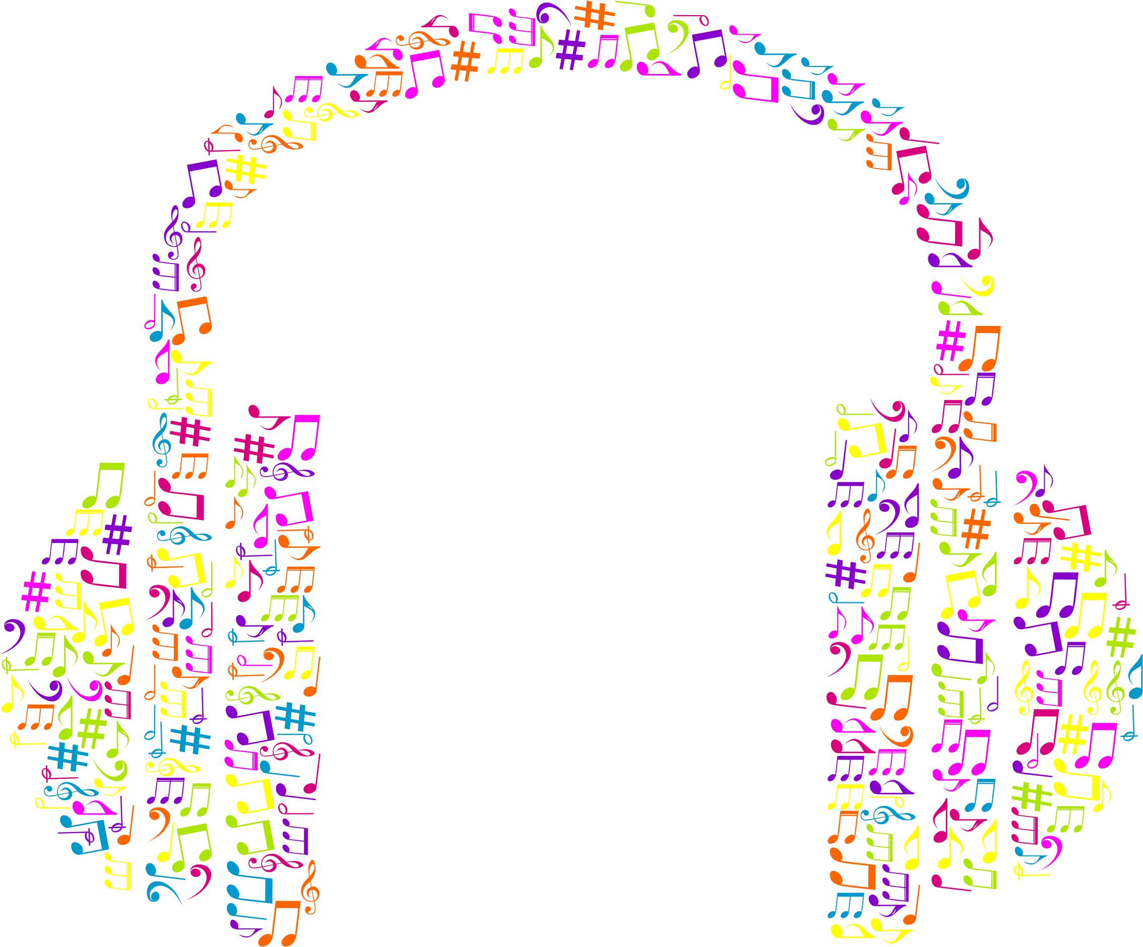 Clipart Colorful Music Notes Clipart No Background (2268x1880), Png Download
