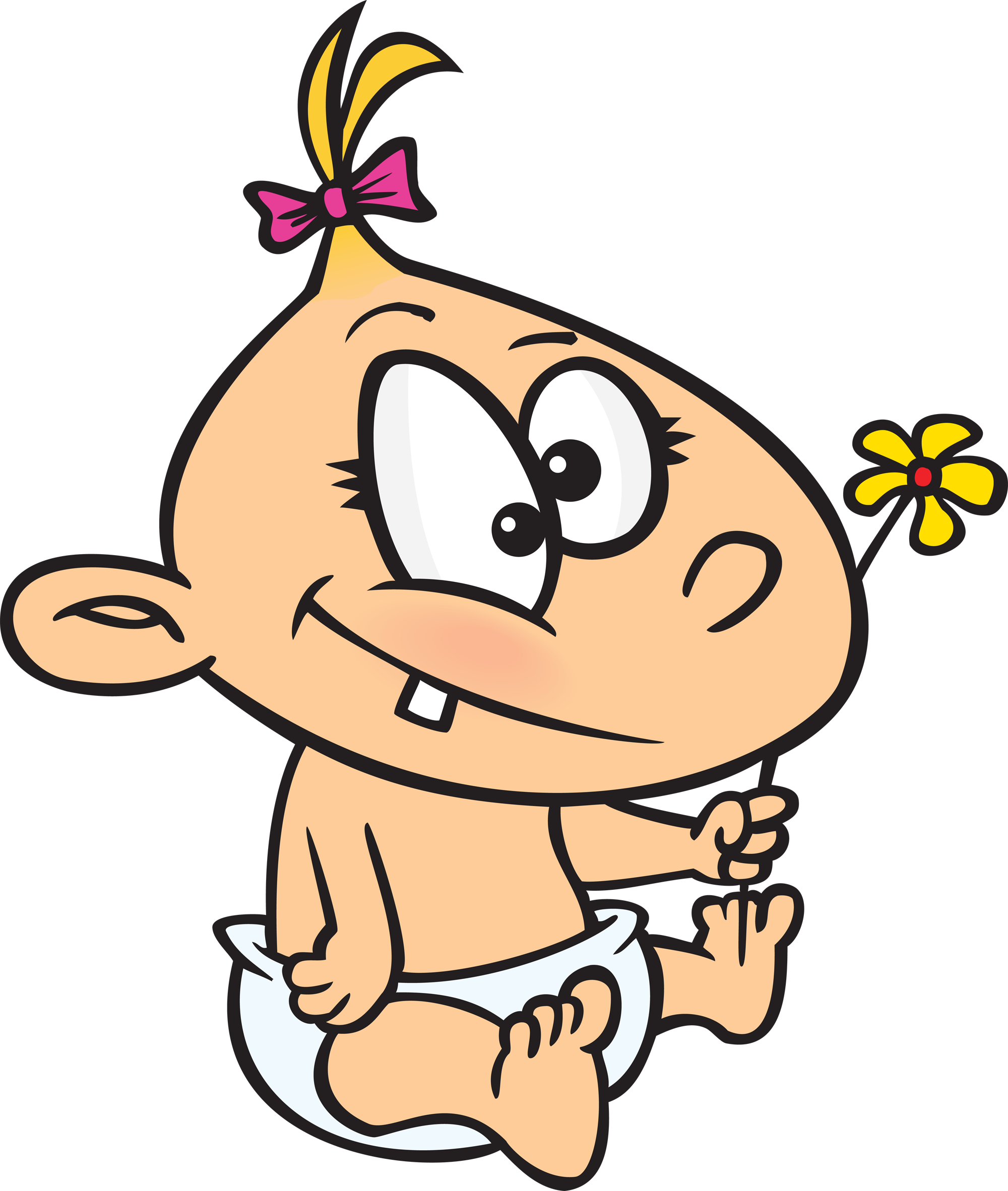Baby - Cartoon Baby Girl (2000x2364), Png Download