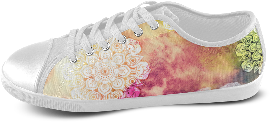 Watercolor Lotus Mandala Pattern - Walking Shoe (1000x1000), Png Download