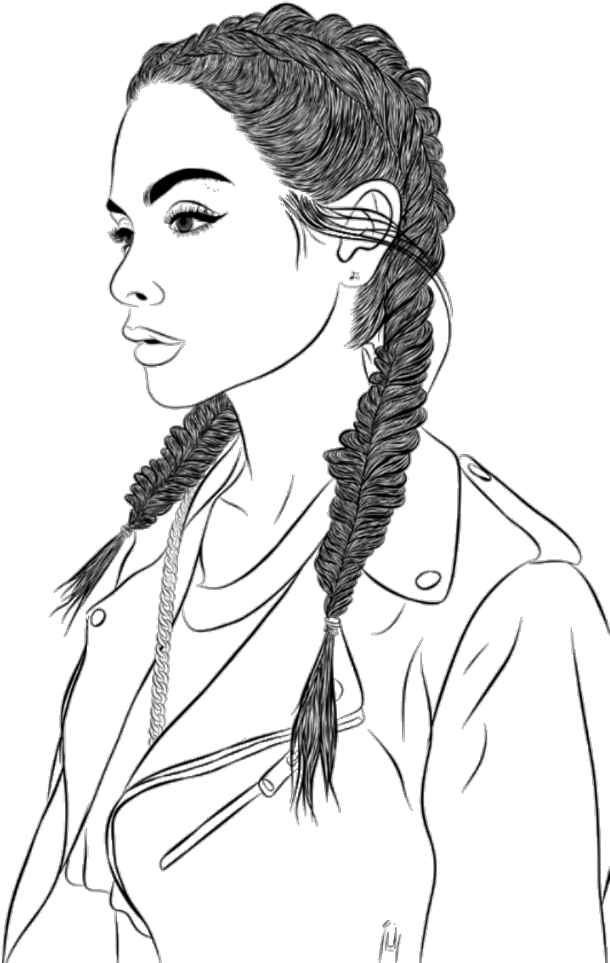 #outlines #transparent #girl #black #woman #drawing - Black Woman Sketch Transparent (1024x1367), Png Download