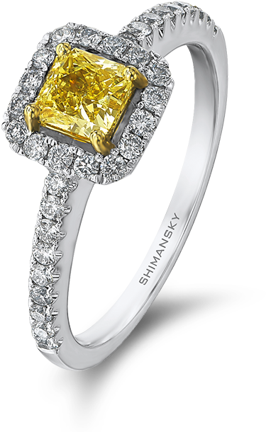 Shimansky My Girl Fancy Yellow Halo Ring - Pre-engagement Ring (800x800), Png Download