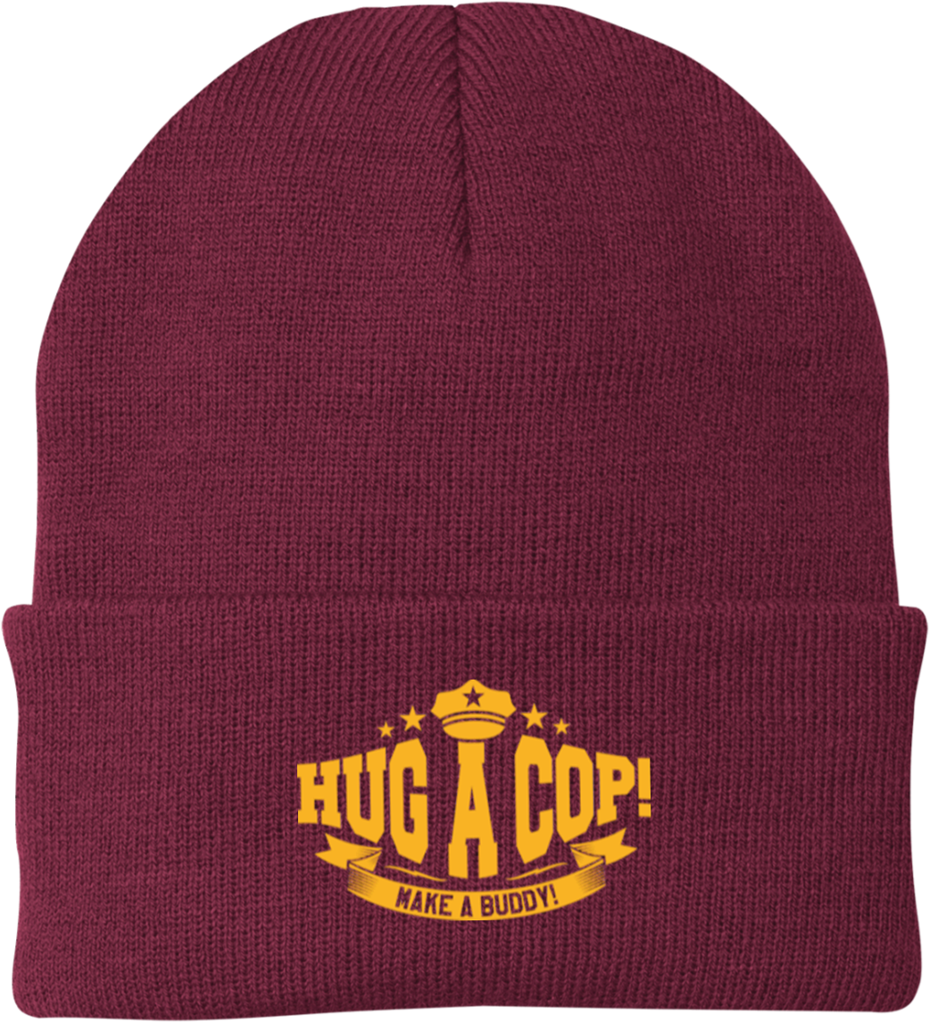 Cp90 Port Authority Knit Cap-hug A Cop - Beanie (1155x1155), Png Download