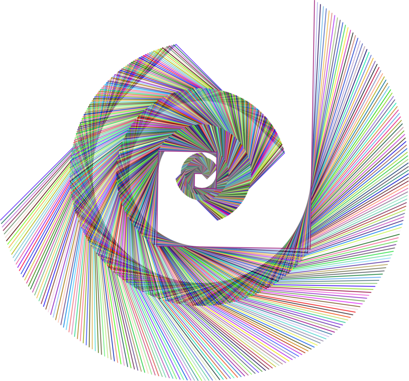 Golden Ratio Spiral Rainbow Art - Circle (806x750), Png Download