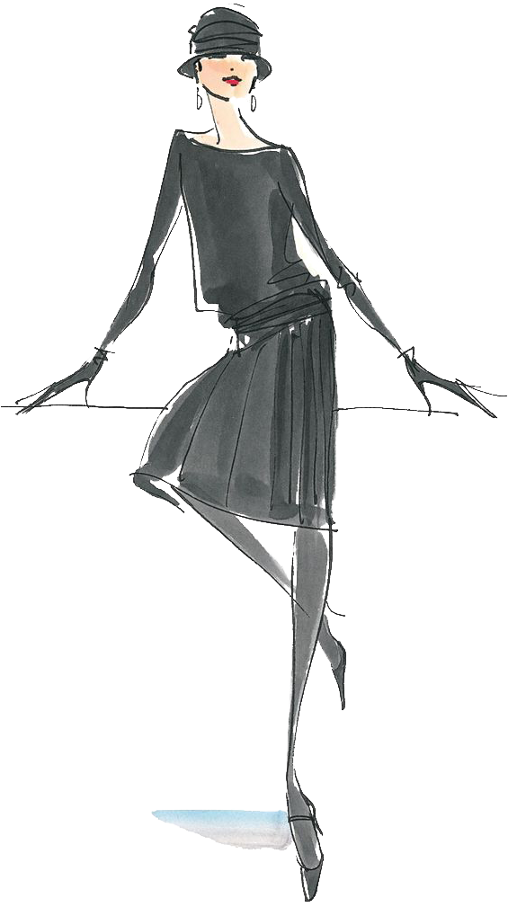 Fashion Illustration Drawing Design Chanel Women - Coco Chanel Fashion Sketch (564x1049), Png Download